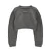 Matin Kim Handmade Button Crop Cardigan Grey CD040 - Image 2