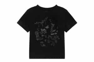 Matin Kim Kitsch Printing Crop Tee Black TS082 Front View
