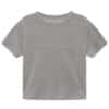 Matin Kim Logo Emboss Velvet Crop Tee Light Grey TS076 Front View