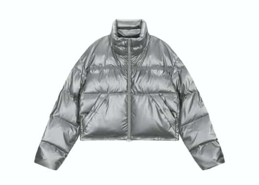 Matin Kim Logo Taping Puffer Down Jumper Silver (W) DW002