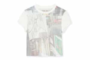 Matin Kim Peaches Photography Crop Top White TS349 Front View