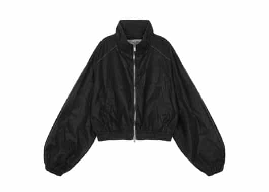 Matin Kim Rough Coating Crop Bomber Dark Brown JP064 - Image 2