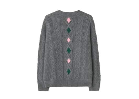 Ronron Berry Handmade Point Fisherman Pullover Knit Grey - Image 2