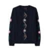 Ronron Berry Handmade Point Fisherman Pullover Knit Navy