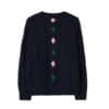 Ronron Berry Handmade Point Fisherman Pullover Knit Navy - Image 2