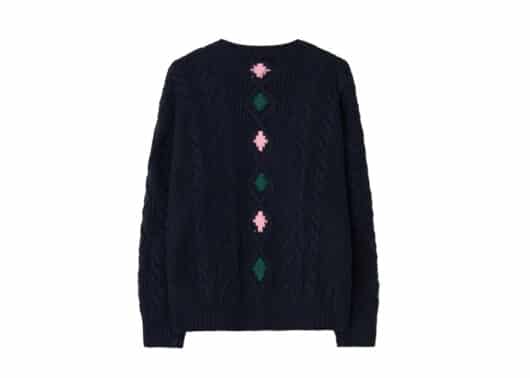 Ronron Berry Handmade Point Fisherman Pullover Knit Navy - Image 2