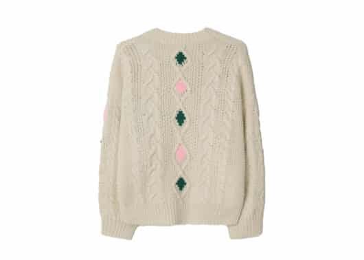 Ronron Berry Handmade Point Fisherman Toggle Cardigan Ivory - Image 2