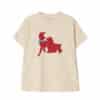 Ronron Crayon Lady and The Tramp Basic Fit Tee Cream Front View