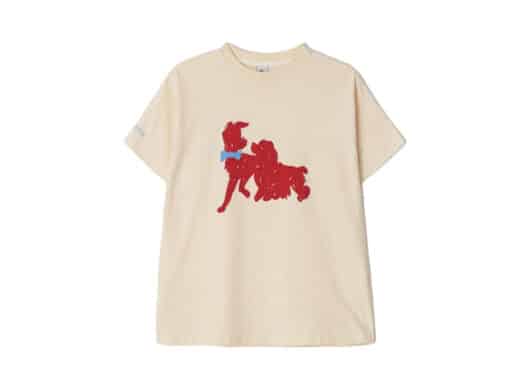 Ronron Crayon Lady and The Tramp Basic Fit Tee Cream Front View
