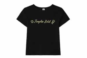 Ronron Doodle Lettering Slim Crop Tee Black