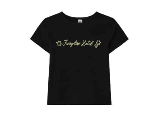 Ronron Doodle Lettering Slim Crop Tee Black
