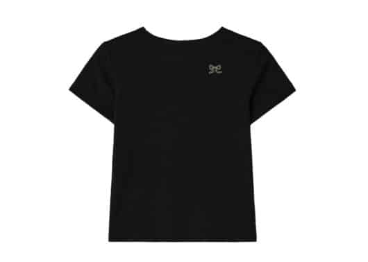 Ronron Doodle Lettering Slim Crop Tee Black - Image 2