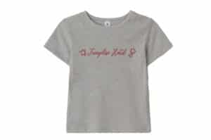 Ronron Doodle Lettering Slim Crop Tee Grey