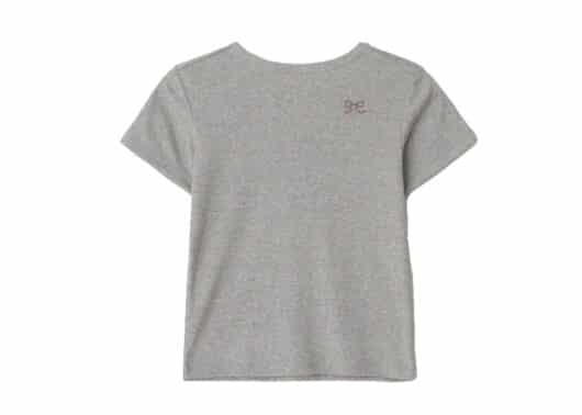 Ronron Doodle Lettering Slim Crop Tee Grey - Image 2