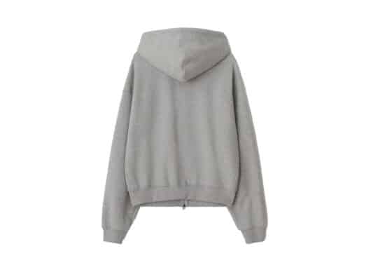 Ronron Furry Pony Patch Zip Up Hoodie Grey - Image 2