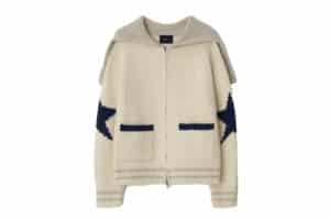 Ronron Star Heavy Knit Sailor Zip Up Cardigan Ivory