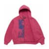 Supreme Hysteric Glamour Thermal Lined Zip Up Hooded Sweatshirt Washed Red - Image 2