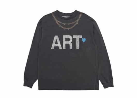 The Museum Visitor Necklace Printed Pigment Long Sleeve Charcoal
