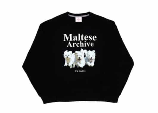 Wai Kei Maltese Archive Man to Man Crewneck Black