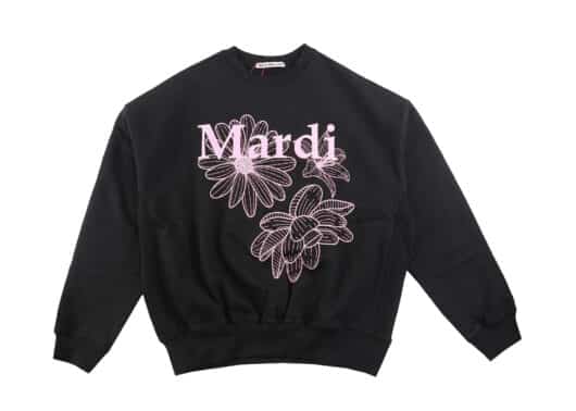 Mardi Mercredi Triple Flower Crewneck Black Pink