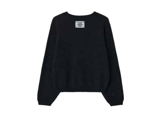 Ronron Furry Pony Raglan Jacquard Knit Black - Image 2
