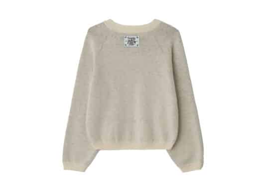 Ronron Furry Pony Raglan Jacquard Knit Oatmeal - Image 2