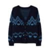 Ronron Heart Nordic Cardigan Navy