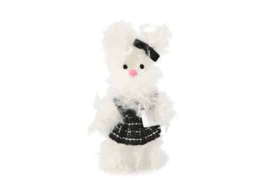 SFSG Chanel Dress Scribbled Puppy Keychain White SFG4EAC028