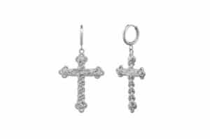 Sentiments Kont Cross Earring Silver No.474 Front View