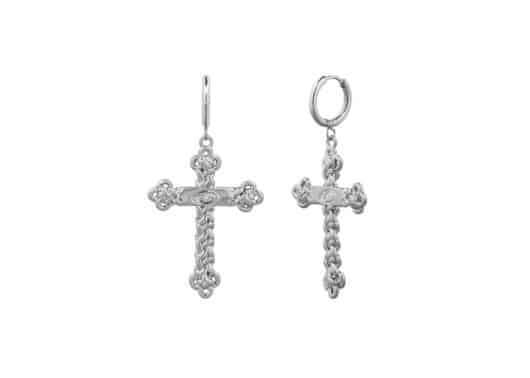 Sentiments Kont Cross Earring Silver No.474 Front View