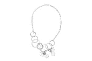 Sentiments Pearl Necklace Silver No.519 Front View