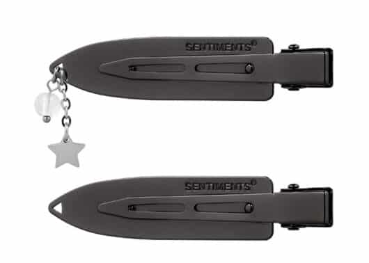 Sentiments Surfboard Heart Hair Pin Black Set of 2 No.512