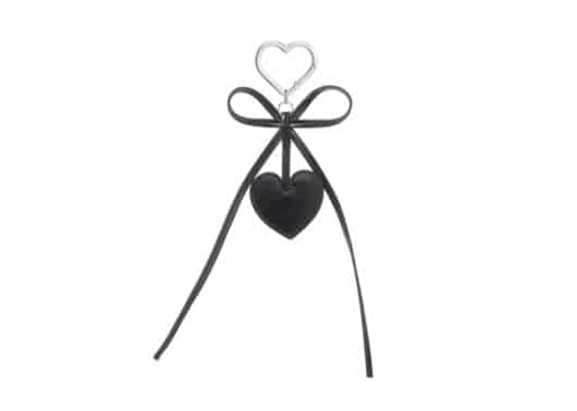 Carlyn Heart And Ribbon Keyring Black J74340010 - Image 2