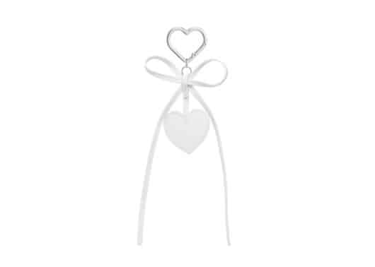 Carlyn Heart And Ribbon Keyring White J74340010 - Image 2