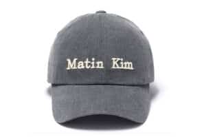 Matin Kim Classic Logo Ball Cap Grey HT001 Front View