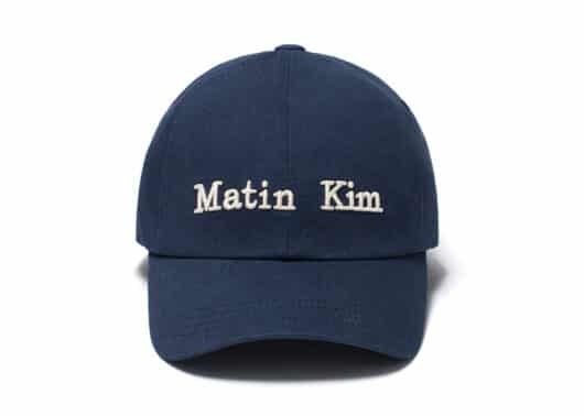 Matin Kim Classic Logo Ball Cap Navy HT001 Front View