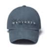 Matin Kim Cotton Washed Crack Logo Ball Cap Blue HT020 Front View