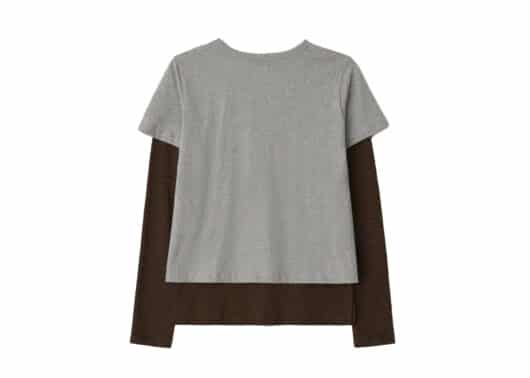 Ronron Crayon Furry Cat Layered Long Sleeve Grey - Image 2