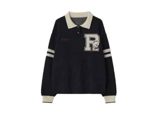 Ronron Furry R Collar Knit Black