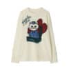 Ronron Heart Furry Cat Oversized Jacquard Knit Ivory