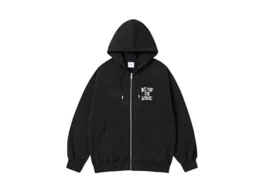 ADLV Ink Stamp Logo Zip Up Hoodie Black
