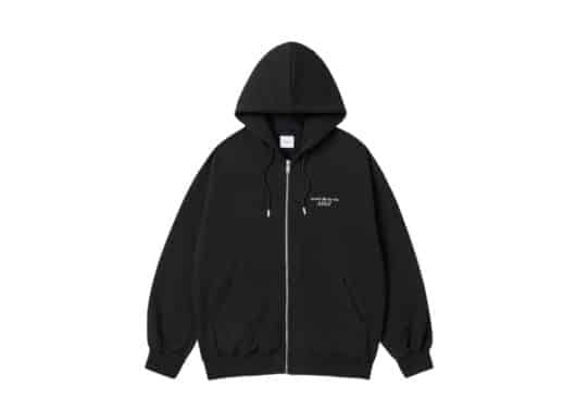 ADLV Square Basket Ball Zip Up Hoodie Black - Image 2