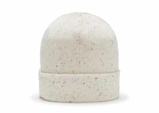 Awesome Needs Confetti Knit Hat Cream Front View