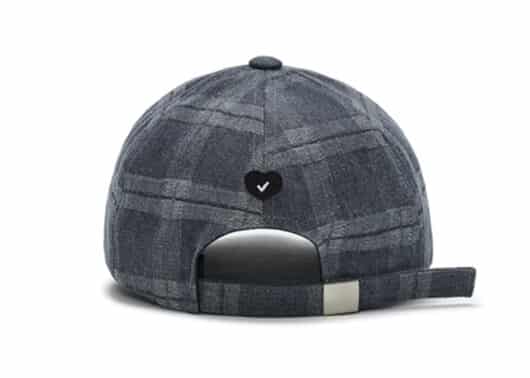 Awsome Needs Basic Ball Cap Ribbon Check Charcoal Back View