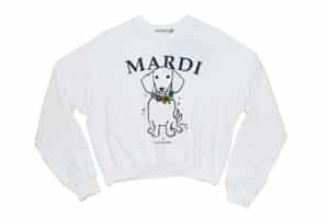 Mardi Mercredi Raglan Swing The Tail DDANJI Flower Necklace Crewneck Multicolor White Tangerine