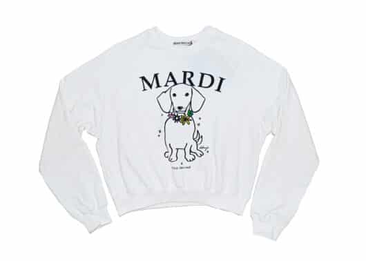 Mardi Mercredi Raglan Swing The Tail DDANJI Flower Necklace Crewneck Multicolor White Tangerine