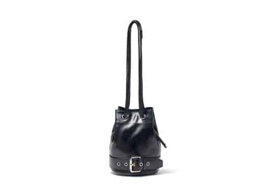 Matin Kim Belted Mini Bucket Bag Black BG013