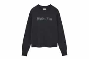Matin Kim Crack Logo Vintage Knit Crewneck Charcoal PO001 (W)