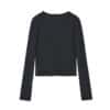 Matin Kim Finger Hole Logo Printing L/S Tee Charcoal TS015 - Image 2