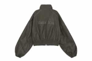 Matin Kim Matin Rough Coating Crop Bomber Khaki JP064